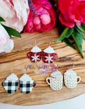 Load image into Gallery viewer, 1.5 inch Pair of Mirrored Cappuccino Mugs Dangling multi cut Steel Rule Die for petite earring or appliques