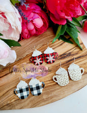 Load image into Gallery viewer, 1.5 inch Pair of Mirrored Cappuccino Mugs Dangling multi cut Steel Rule Die for petite earring or appliques