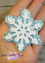 Load image into Gallery viewer, 3.1 inch Original size 3 Piece Snowflake with Multi Diamond Center Steel Rule Die for appliques or snap clips