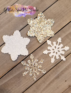 3.1 inch Original size 3 Piece Snowflake with Multi Diamond Center Steel Rule Die for appliques or snap clips