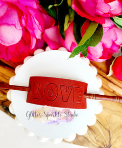 Embossed LOVE Messy Bun Hair Stick Ponytail Cuff Steel Rule Die