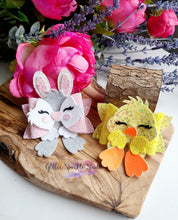 Load image into Gallery viewer, 3.5 Inch Diva, Bunny &amp; Chick with Lashes Easter Bow Steel Rule Die