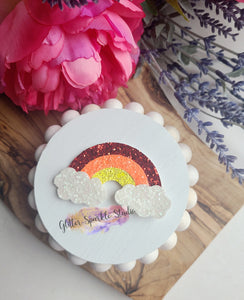 3 Stripe Rainbow & Clouds Steel Rule Die for appliques or snap clips