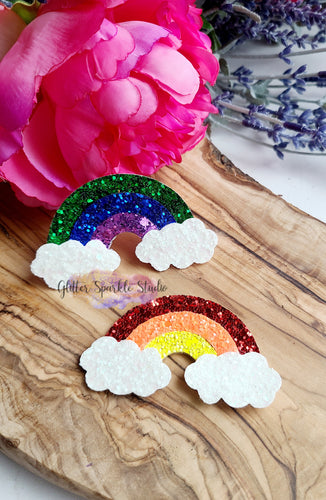 3 Stripe Rainbow & Clouds Steel Rule Die for appliques or snap clips