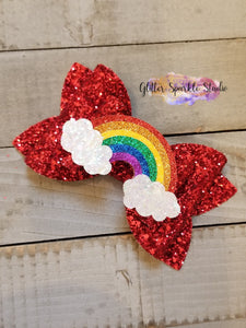 4.5 inch Rainbow & Clouds Steel Rule Die for appliques or snap clips