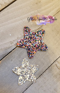 2 small Stars multi cut Steel Rule Die for earring or appliques