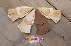 Large 3.6 inch quad cut (1 pair) Boho Pull Through Fringe 4 piece Earring or Pendant Steel Rule Combo Die