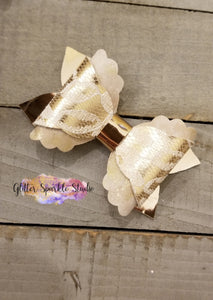 4.5 inch All Full Cuts  Coco Scalloped Bow Steel Rule Die