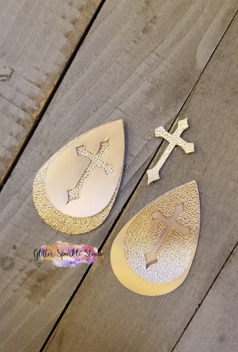 Cross Teardrop Earring or Pendant Steel Rule Die