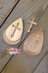 Cross Teardrop Earring or Pendant Steel Rule Die