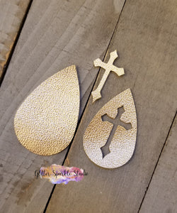 Cross Teardrop Earring or Pendant Steel Rule Die