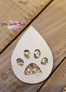 Paw Print Teardrop Earring or Pendant Steel Rule Die