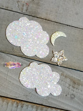 Load image into Gallery viewer, Clouds, star, moon and hearts Applique or Snap Clips multi cut Steel Rule Combo Die