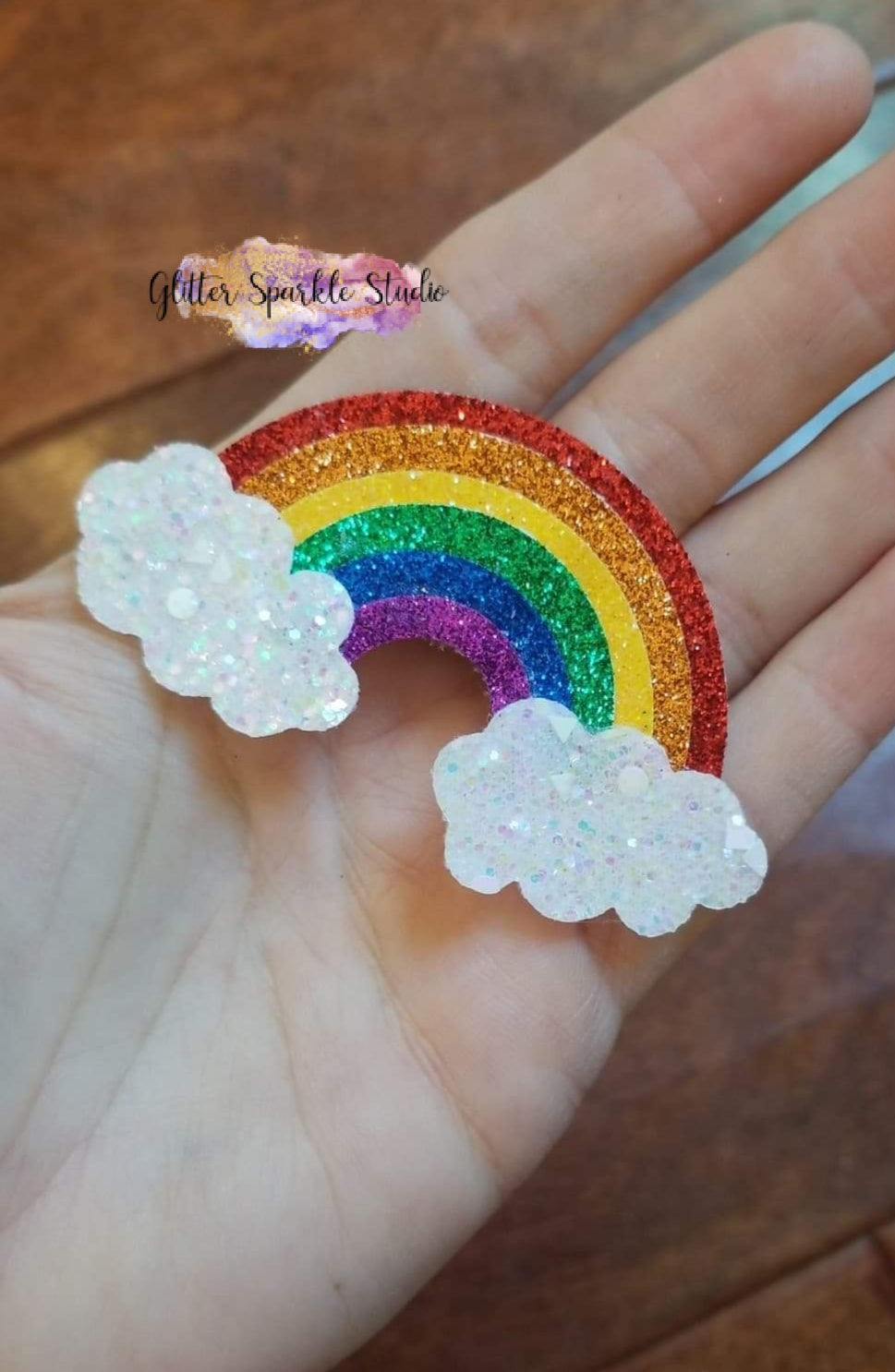 4.5 inch Rainbow & Clouds Steel Rule Die for appliques or snap clips