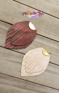The Original Fringey Flat Leaves Earring or Pendant Steel Rule Combo Die
