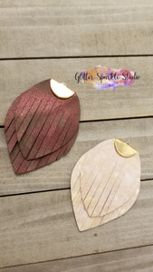 The Original Fringey Flat Leaves Earring or Pendant Steel Rule Combo Die