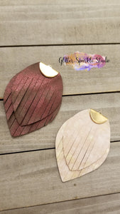 Midi Length Fringey Flat Leaves Earring or Pendant Steel Rule Combo Die