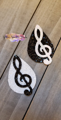 Treble Clef Music Note Teardrop Earring or Pendant Steel Rule Die