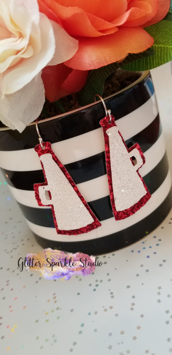 Megaphone Earrings Steel Rule Die Glitter Sparkle Studio