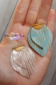 Petite Fringey Flat Leaves Earring or Pendant Steel Rule Combo Die