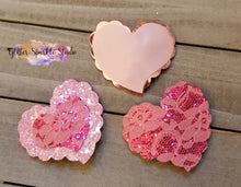 Load image into Gallery viewer, 9 piece Multi Size Scalloped &amp; Heart Shaped Snap Clip multi cut Steel Rule Die