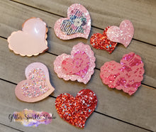 Load image into Gallery viewer, 9 piece Multi Size Scalloped &amp; Heart Shaped Snap Clip multi cut Steel Rule Die