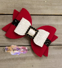 Load image into Gallery viewer, 4 inch Santa Belt Bow Steel Rule Die