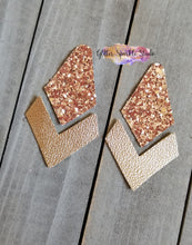 Load image into Gallery viewer, Double Tiered Rhombus &amp; Chevron Steel Rule earring or pendant Die