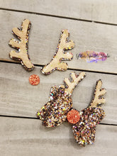 Load image into Gallery viewer, 1.5 &amp; 2 inch Small  Layered Reindeer Deer Antelers in Two Styles Steel Rule Die