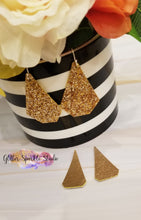 Load image into Gallery viewer, Faceted Diamond &amp; Long Triangle Double layer Long Layered Diamonds Petite Earring or Pendant Steel Rule Die