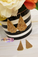 Load image into Gallery viewer, Faceted Diamond &amp; Long Triangle Double layer Long Layered Diamonds Petite Earring or Pendant Steel Rule Die
