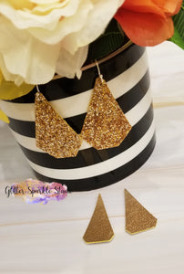 Faceted Diamond & Long Triangle Double layer Long Layered Diamonds Petite Earring or Pendant Steel Rule Die