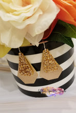 Load image into Gallery viewer, Faceted Diamond &amp; Long Triangle Double layer Long Layered Diamonds Petite Earring or Pendant Steel Rule Die