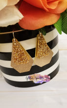 Load image into Gallery viewer, Faceted Diamond &amp; Long Triangle Double layer Long Layered Diamonds Petite Earring or Pendant Steel Rule Die
