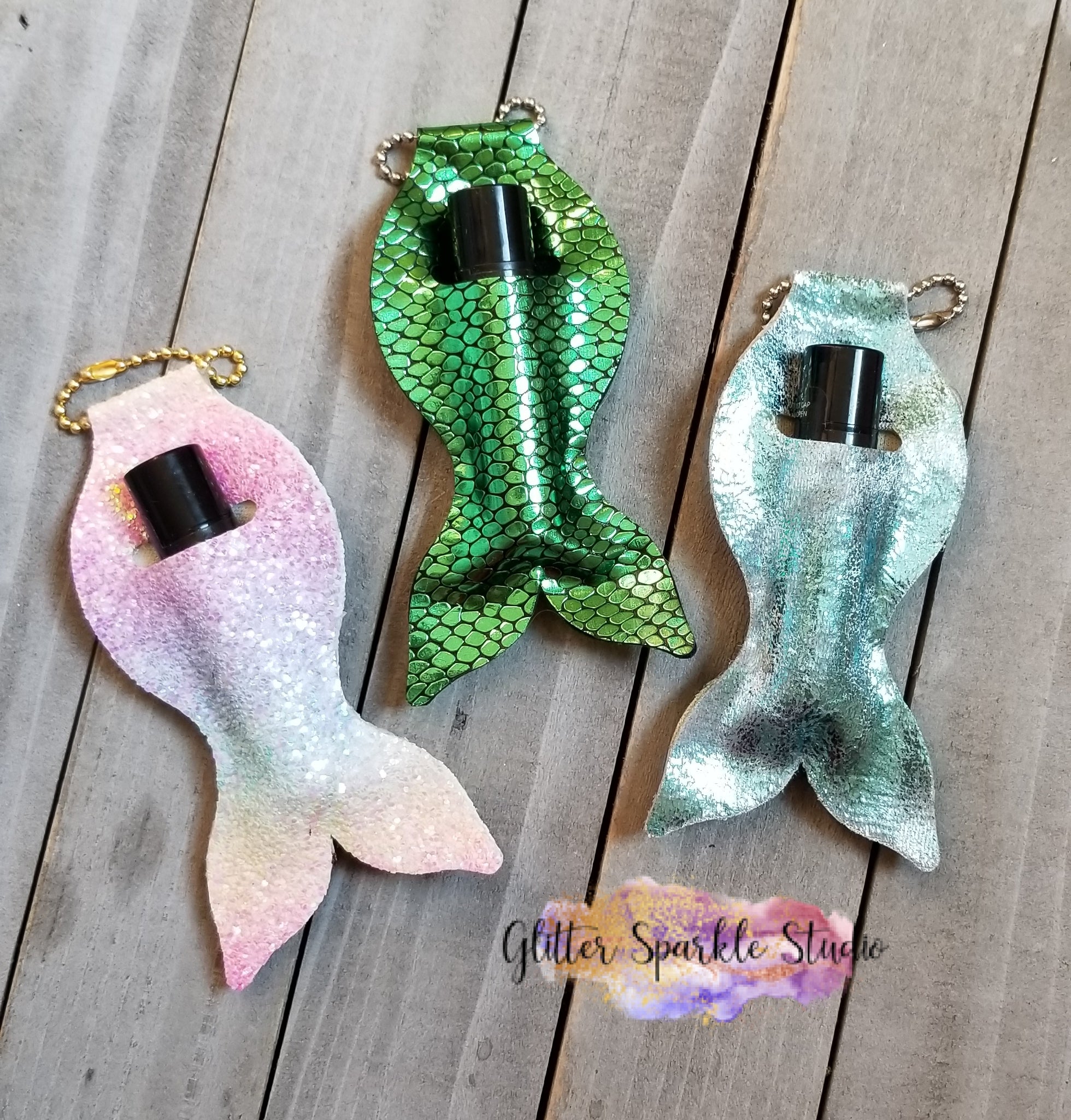 Small Mermaid Tail Lip Balm Holder Steel Rule Die Glitter Sparkle Studio