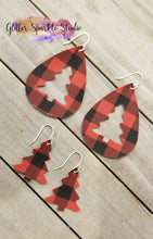 Load image into Gallery viewer, Holiday Tree Teardrop Earrings Steel Rule Die