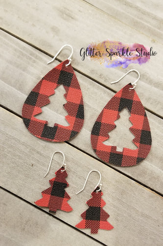 Holiday Tree Teardrop Earrings Steel Rule Die