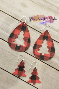 Holiday Tree Teardrop Earrings Steel Rule Die