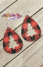 Load image into Gallery viewer, Holiday Tree Teardrop Earrings Steel Rule Die