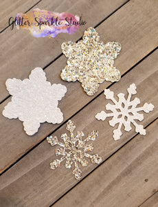 3 Piece Snowflake with Multi Diamond Center Steel Rule Die for appliques or snap clips