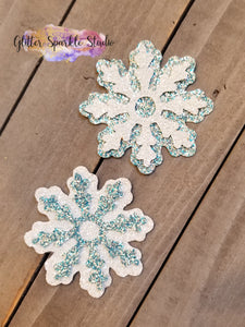 2 Piece Snowflake with Round Center Steel Rule Die for earring, appliques or snap clips