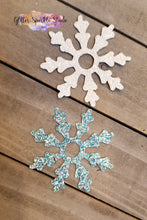 Load image into Gallery viewer, 2 Piece Snowflake with Round Center Steel Rule Die for earring, appliques or snap clips