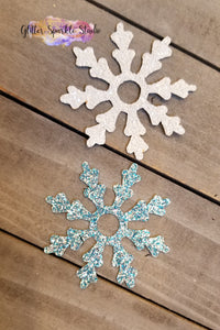 2 Piece Snowflake with Round Center Steel Rule Die for earring, appliques or snap clips