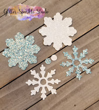 Load image into Gallery viewer, 2 Piece Snowflake with Round Center Steel Rule Die for earring, appliques or snap clips