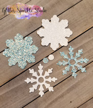 Load image into Gallery viewer, 2 Piece Snowflake with Round Center Steel Rule Die for earring, appliques or snap clips