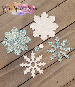 2 Piece Snowflake with Round Center Steel Rule Die for earring, appliques or snap clips
