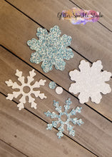 Load image into Gallery viewer, 2 Piece Snowflake with Round Center Steel Rule Die for earring, appliques or snap clips