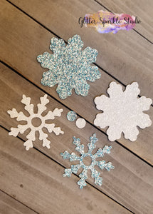 2 Piece Snowflake with Round Center Steel Rule Die for earring, appliques or snap clips