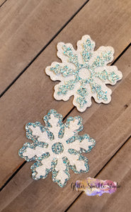 2 Piece Snowflake with Round Center Steel Rule Die for earring, appliques or snap clips