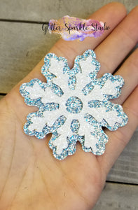 2 Piece Snowflake with Round Center Steel Rule Die for earring, appliques or snap clips